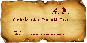 Andráska Menodóra névjegykártya